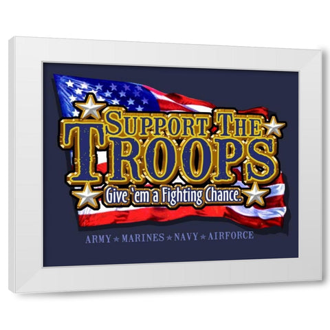 Support Troops White Modern Wood Framed Art Print by Baldwin, Jim