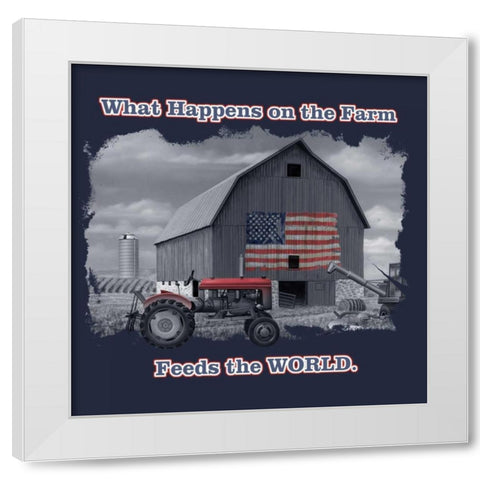 Feed the World White Modern Wood Framed Art Print by Baldwin, Jim