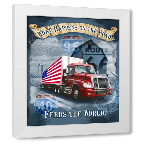 Feeds the World White Modern Wood Framed Art Print by Baldwin, Jim