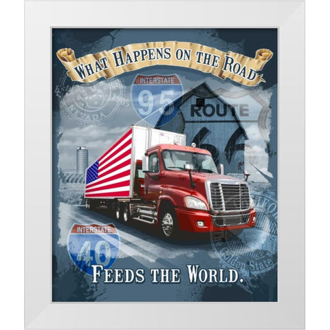 Feeds the World White Modern Wood Framed Art Print by Baldwin, Jim