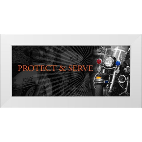 Protect and Serve White Modern Wood Framed Art Print by Baldwin, Jim