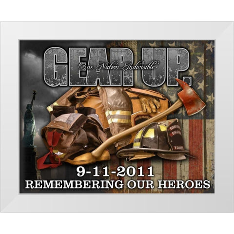 Gear Up White Modern Wood Framed Art Print by Baldwin, Jim