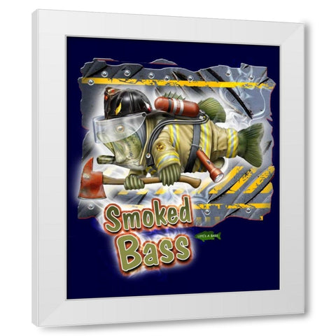 Smoked Bass White Modern Wood Framed Art Print by Baldwin, Jim
