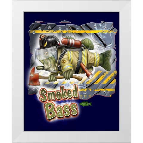 Smoked Bass White Modern Wood Framed Art Print by Baldwin, Jim