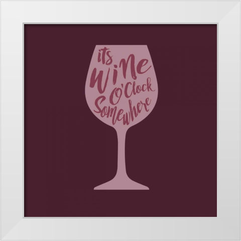 Wine OClock White Modern Wood Framed Art Print by Baldwin, Jim