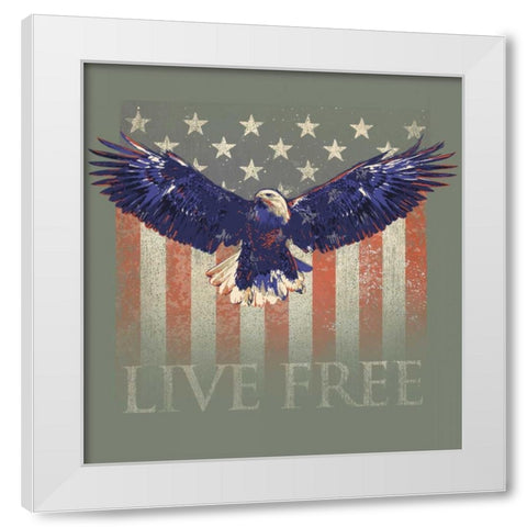 Live Free White Modern Wood Framed Art Print by Baldwin, Jim