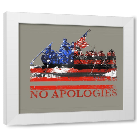 No Apologies White Modern Wood Framed Art Print by Baldwin, Jim