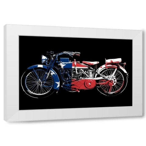 American Hog White Modern Wood Framed Art Print by Baldwin, Jim