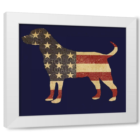 American Dog White Modern Wood Framed Art Print by Baldwin, Jim