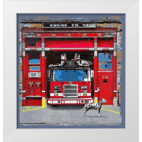Engine Co. 74 White Modern Wood Framed Art Print by Baldwin, Jim