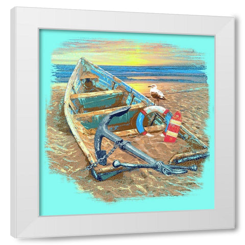 Shipwrecked White Modern Wood Framed Art Print by Baldwin, Jim