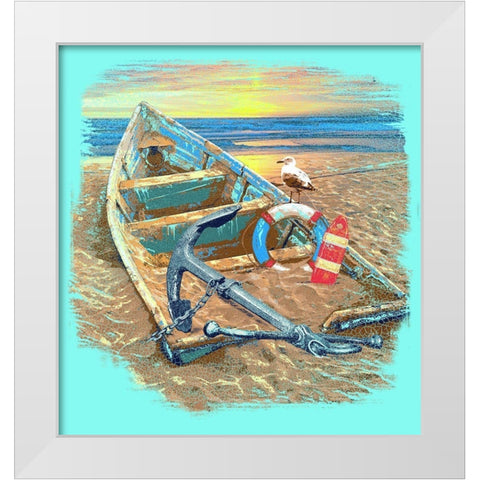 Shipwrecked White Modern Wood Framed Art Print by Baldwin, Jim