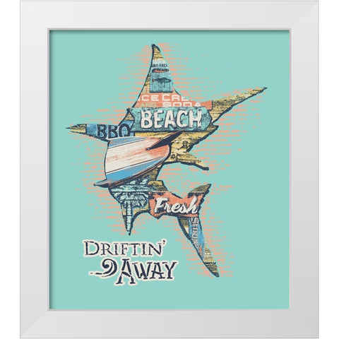 Marlin White Modern Wood Framed Art Print by Baldwin, Jim