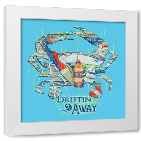 Crab White Modern Wood Framed Art Print by Baldwin, Jim