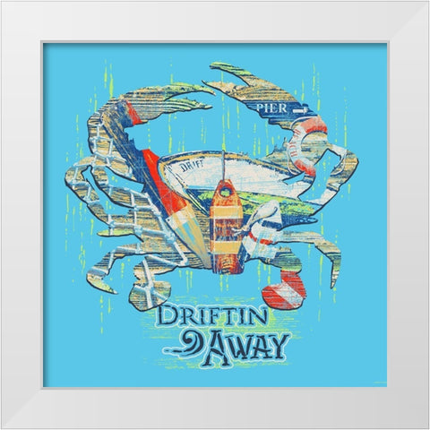 Crab White Modern Wood Framed Art Print by Baldwin, Jim