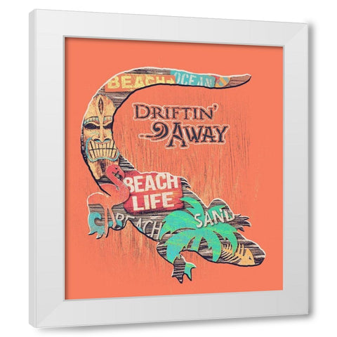 Gator White Modern Wood Framed Art Print by Baldwin, Jim