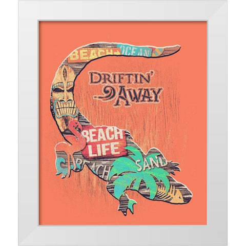 Gator White Modern Wood Framed Art Print by Baldwin, Jim