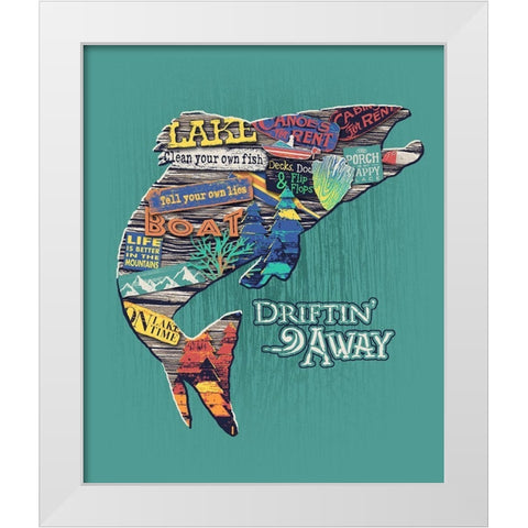 Trout White Modern Wood Framed Art Print by Baldwin, Jim