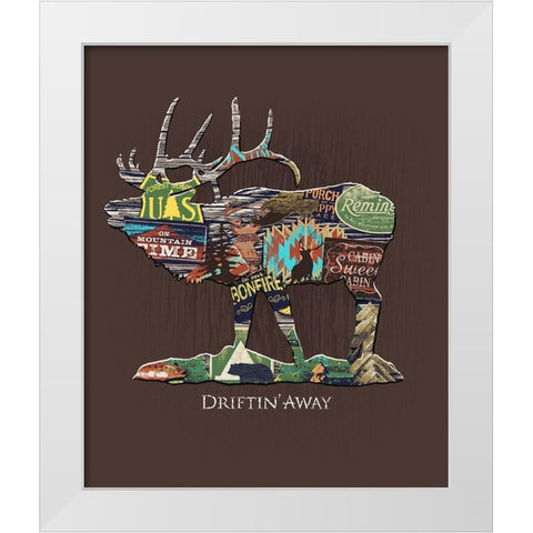 Elk White Modern Wood Framed Art Print by Baldwin, Jim