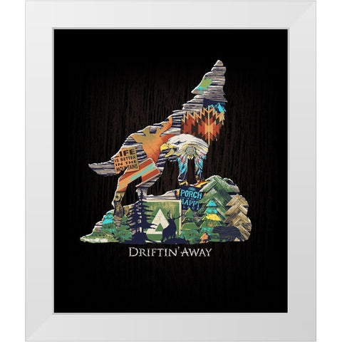 Wolf White Modern Wood Framed Art Print by Baldwin, Jim