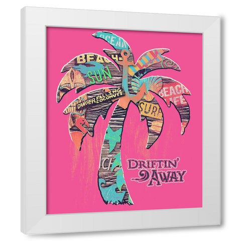 Palm White Modern Wood Framed Art Print by Baldwin, Jim