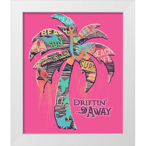 Palm White Modern Wood Framed Art Print by Baldwin, Jim