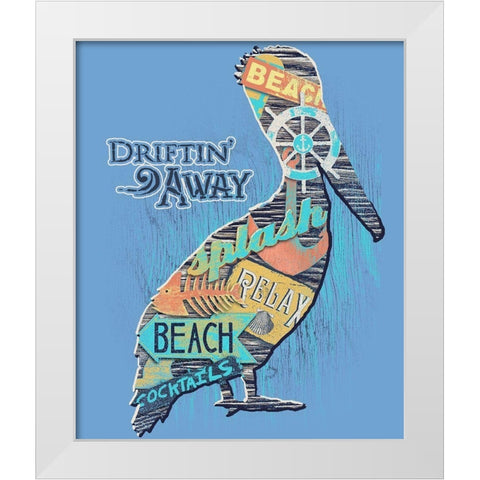 Pelican White Modern Wood Framed Art Print by Baldwin, Jim