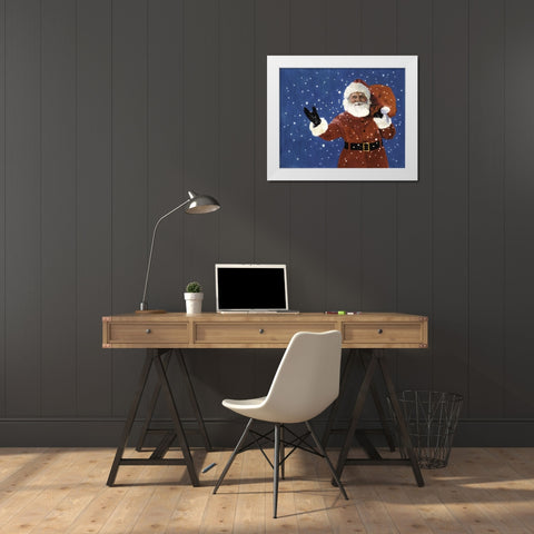 Santa White Modern Wood Framed Art Print by Rideout, Candy