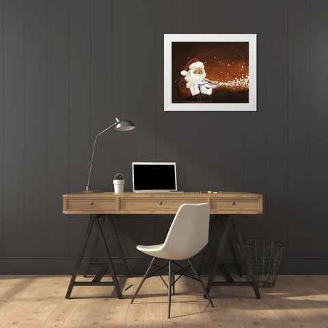 Santa Magic White Modern Wood Framed Art Print by Rideout, Candy