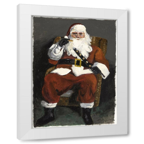 Santa Snack White Modern Wood Framed Art Print by Rideout, Candy