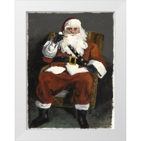 Santa Snack White Modern Wood Framed Art Print by Rideout, Candy
