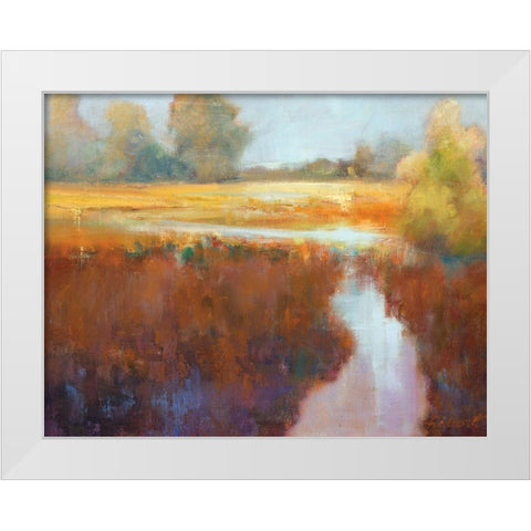 Running River White Modern Wood Framed Art Print by Candy Rideout
