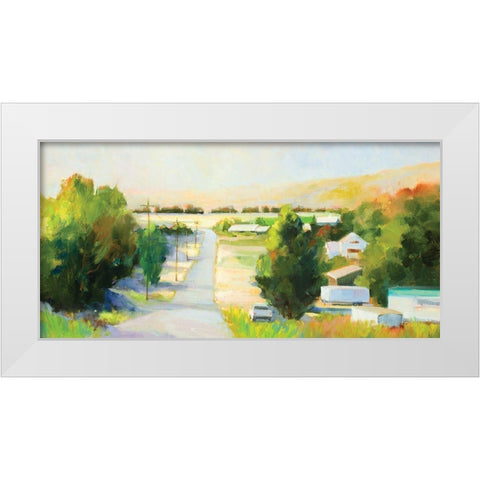 Side Street White Modern Wood Framed Art Print by Candy Rideout