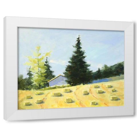 Hay White Modern Wood Framed Art Print by Candy Rideout