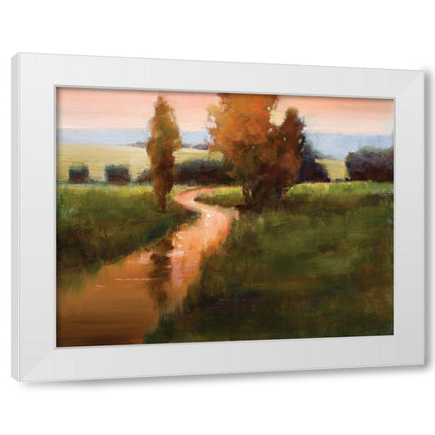 Sunset Marsh White Modern Wood Framed Art Print by Candy Rideout