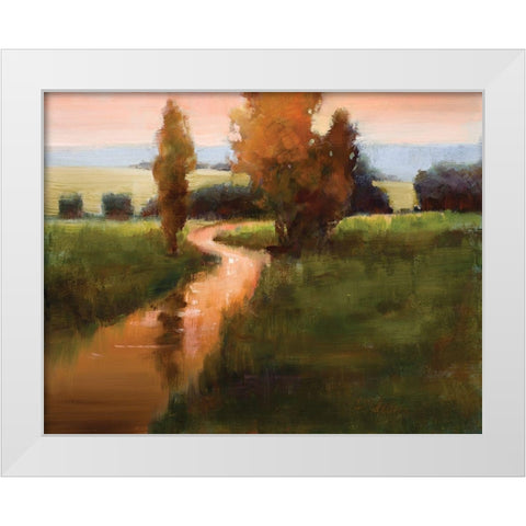 Sunset Marsh White Modern Wood Framed Art Print by Candy Rideout