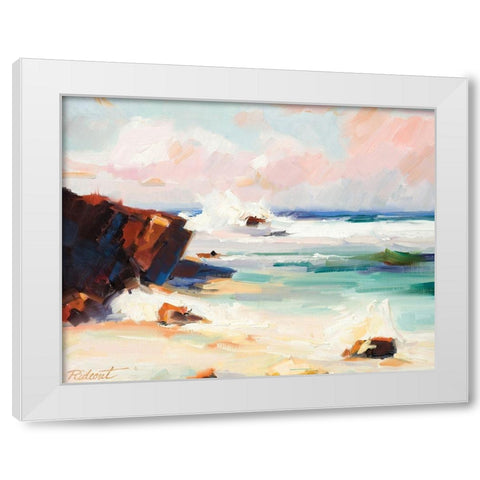 Beach Time White Modern Wood Framed Art Print by Candy Rideout