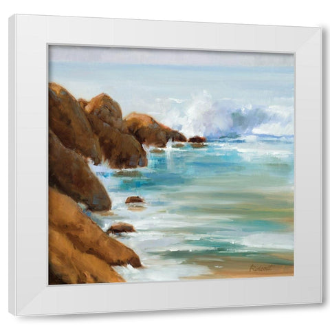Crashing Waves White Modern Wood Framed Art Print by Candy Rideout