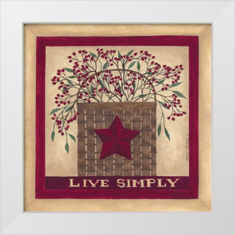 Live Simply White Modern Wood Framed Art Print by Shamp, Cindy