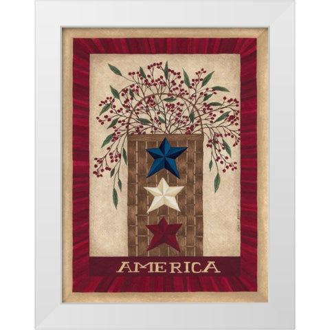 America White Modern Wood Framed Art Print by Shamp, Cindy