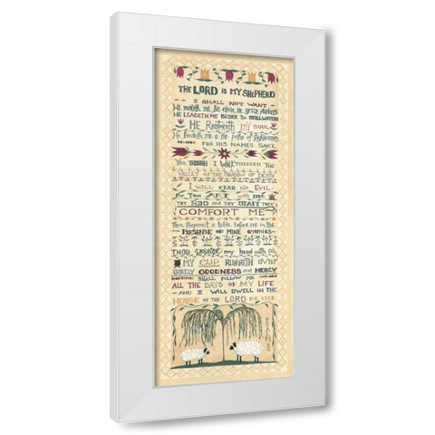 The Lord is My Shepherd White Modern Wood Framed Art Print by Shamp, Cindy