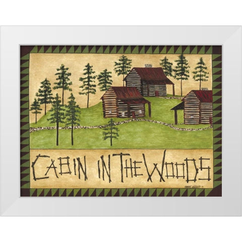 Cabin in the Woods White Modern Wood Framed Art Print by Shamp, Cindy