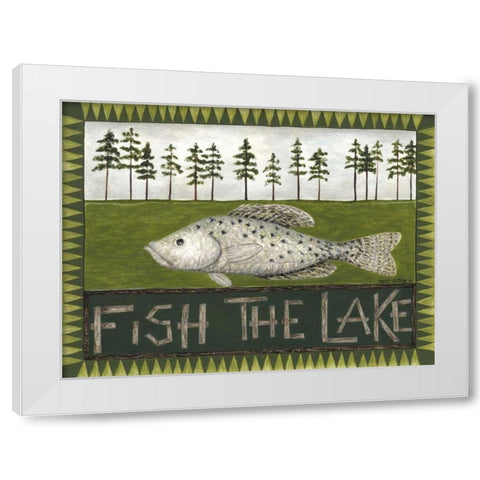 Fish the Lake White Modern Wood Framed Art Print by Shamp, Cindy
