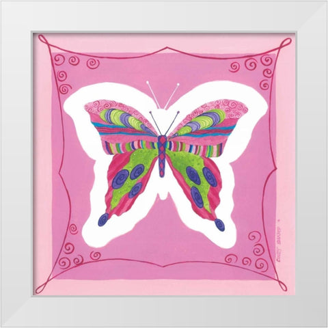 Butterfly II White Modern Wood Framed Art Print by Shamp, Cindy