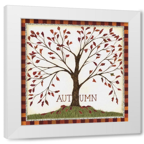 Autumn White Modern Wood Framed Art Print by Shamp, Cindy