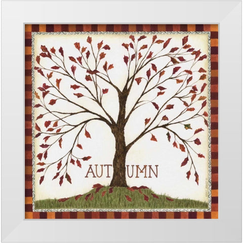 Autumn White Modern Wood Framed Art Print by Shamp, Cindy