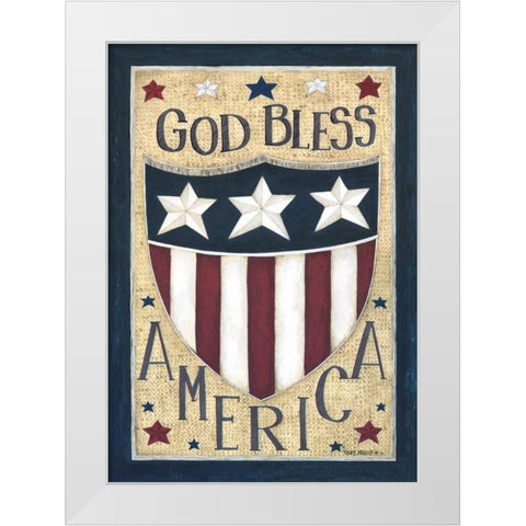 God Bless America White Modern Wood Framed Art Print by Shamp, Cindy