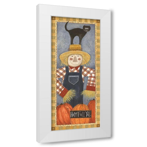 Happy Fall Yall White Modern Wood Framed Art Print by Shamp, Cindy