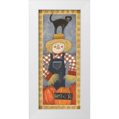 Happy Fall Yall White Modern Wood Framed Art Print by Shamp, Cindy