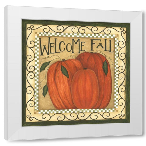 Welcome Fall White Modern Wood Framed Art Print by Shamp, Cindy